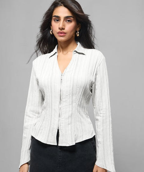 Zipper Zesty Women Fitted Shirts
