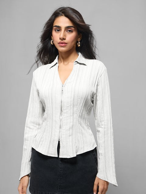 Zipper Zesty Women Fitted Shirts