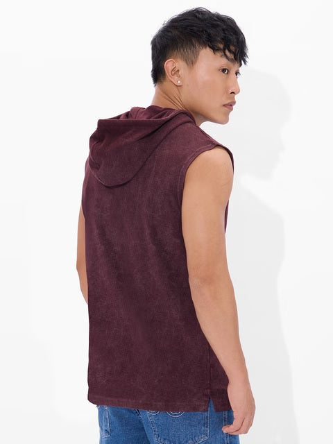 Solids Maroon Blaze Hooded T-Shirts