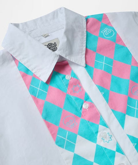 Checks Pink and Blue Women Boyfriend Shirts