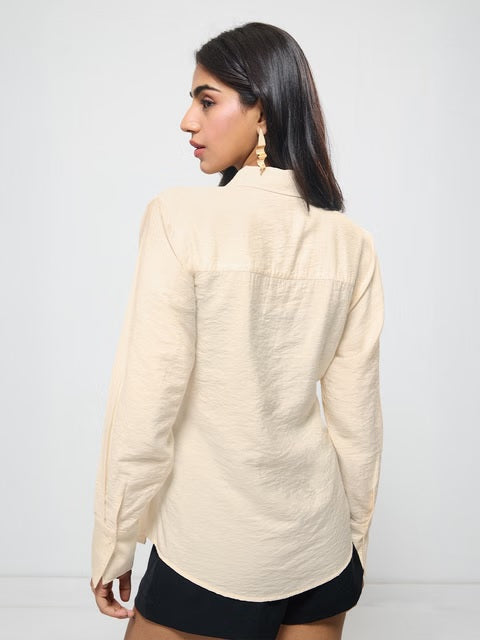 Buckle Taupe Women Shirts