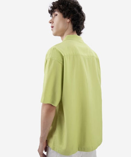 Solids Lime Green Oversized Shirts