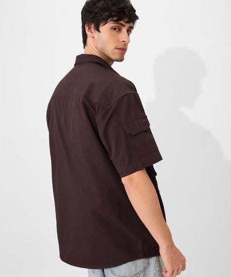 Solids Oak Brown Oversized Shirts