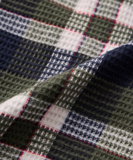 Plaid Olive Men Textured Shirts