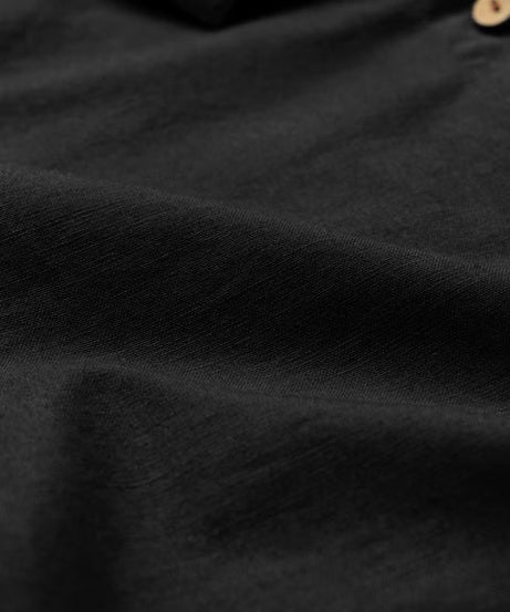 Cotton Linen Black Women Shirts