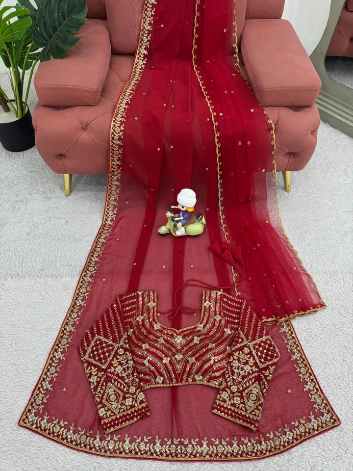 Faux Georgette Designer Traditional Saree Blouse With Dupatta 11-KD