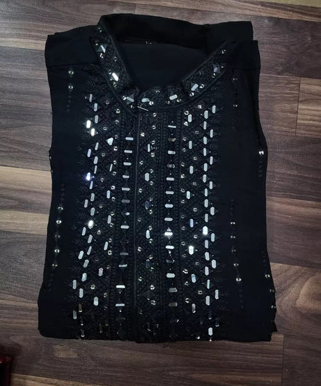 Classic Beautiful Exclusive Stitched 14 Kg Roman Silk Kurta Pajama For Mens