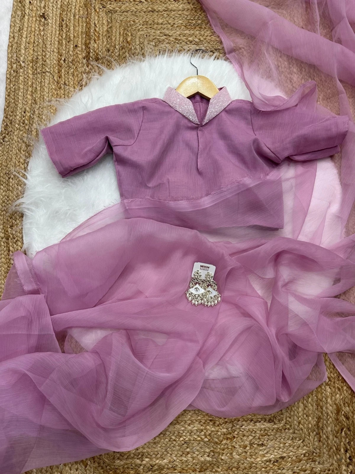 Fancy Soft Pure Chiffon Pink Beautiful Saree With Blouse