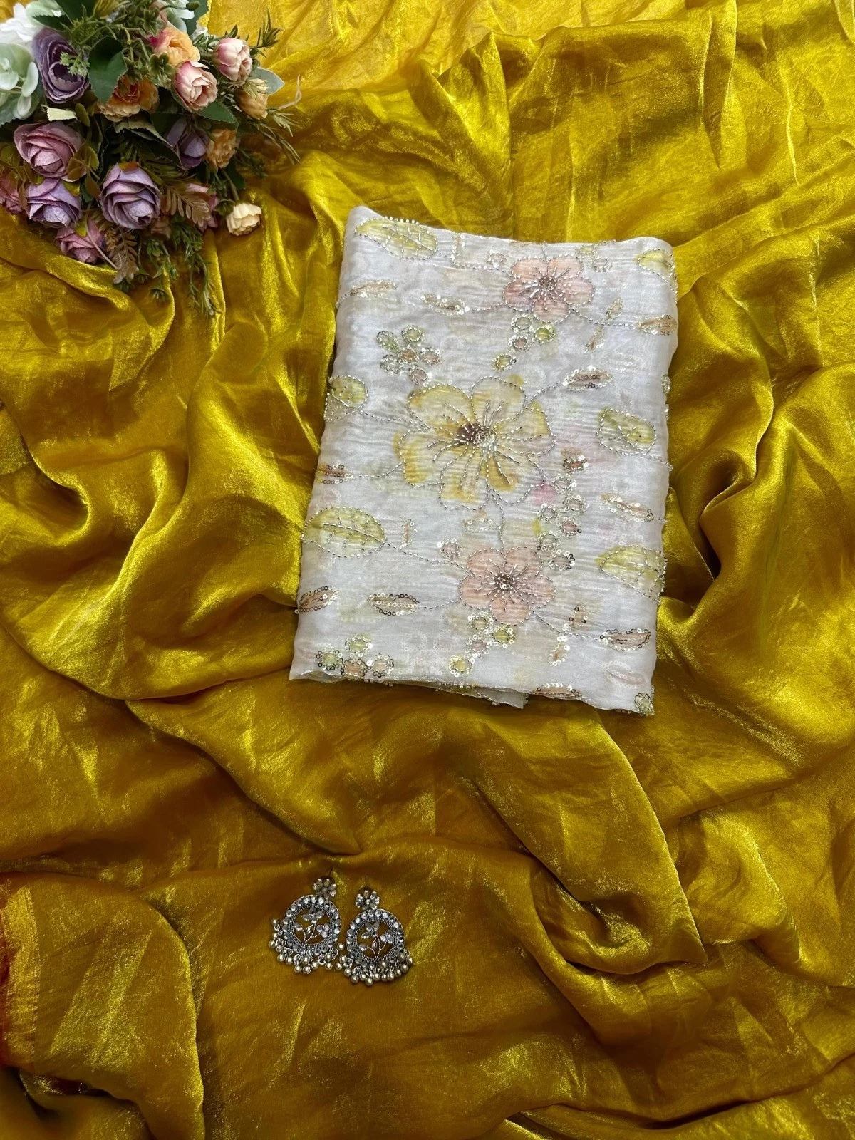 Soft Tebi Silk With Digital Print Saree, Traditional Wear Sari With Blouse