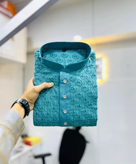 Bollywood Classic Full Stitched Rayon Kurta Pajama Set For Men's