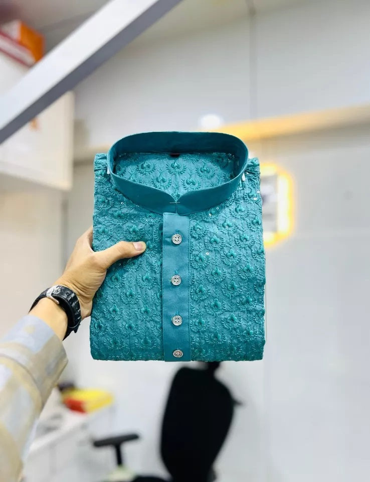 Bollywood Classic Full Stitched Rayon Kurta Pajama Set For Men's