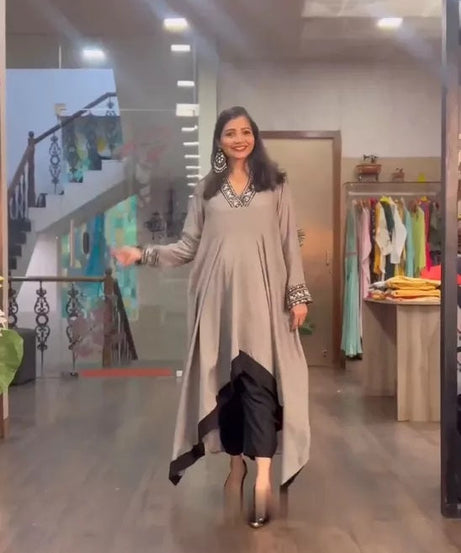 Indian Bollywood Ethnic Silk Suit Dhoti & 2 Piece Set