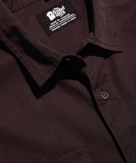 Solids Oak Brown Oversized Shirts