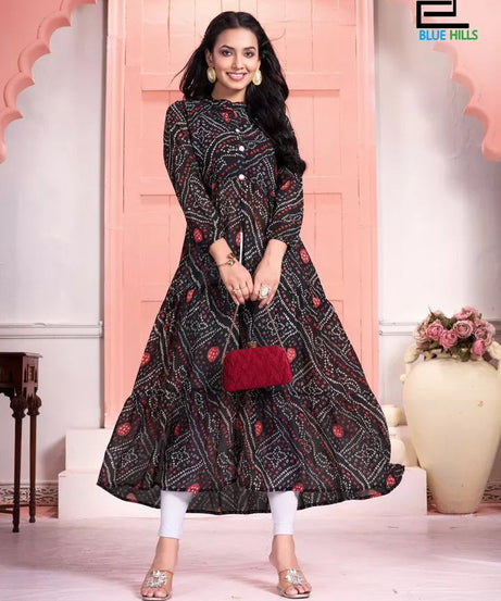 Pure Georgette With Half Inner Crepe Long Anarkali Gown & Dress