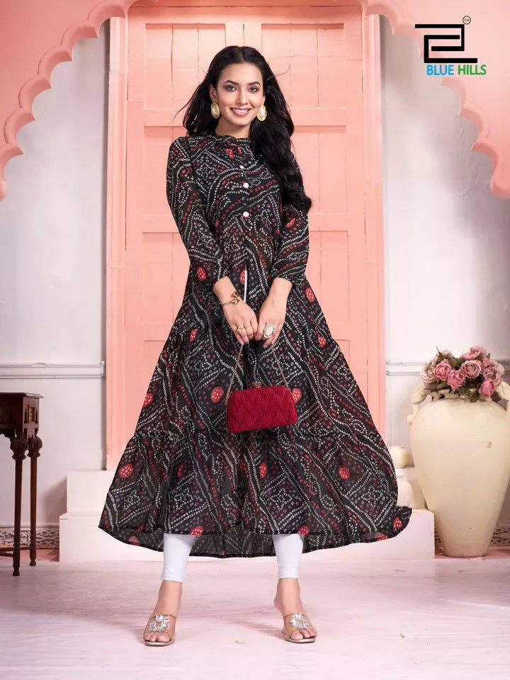 Pure Georgette With Half Inner Crepe Long Anarkali Gown & Dress