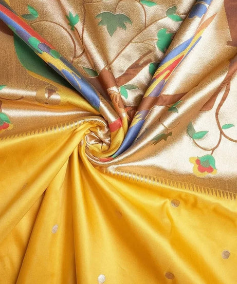 Pure Soft Kanchivaram Paithani Silk Saree With Blouse