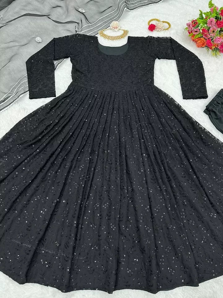 Designer Festival Wear Full Stitched Faux Georgette Top Pant Dupatta