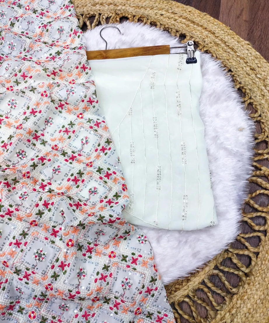 Georgette Beautiful Designer Saree, Party Wedding Sari & Blouse