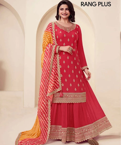 Traditional Designer Heavy Chinon , Wedding Wear Top Bottom, Dupatta