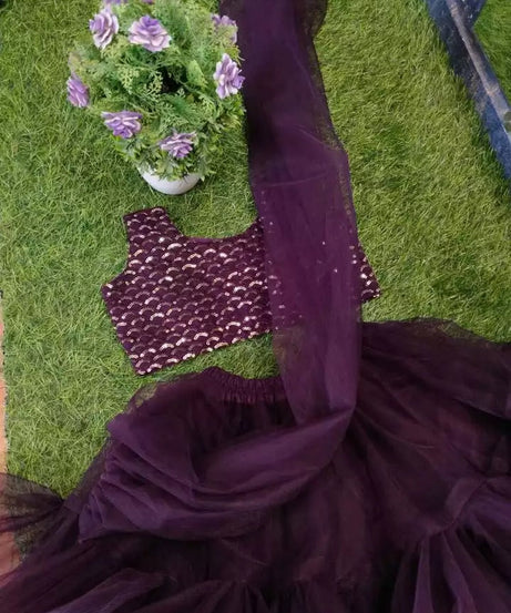 Heavy Net Full Flair Lehenga Dress