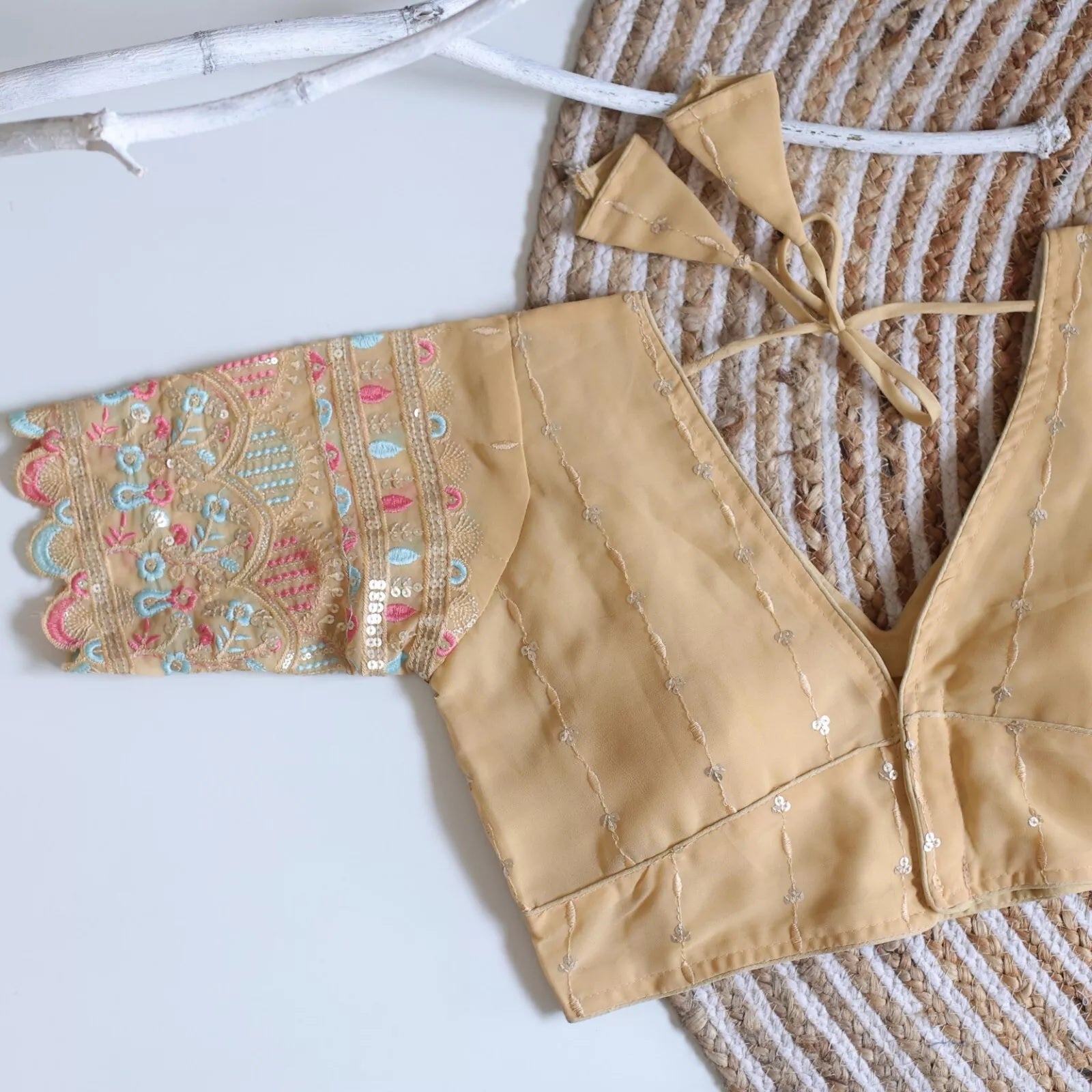 Party Wear Ethnic Full Stitched Strawberry Silk Blouse & Choli