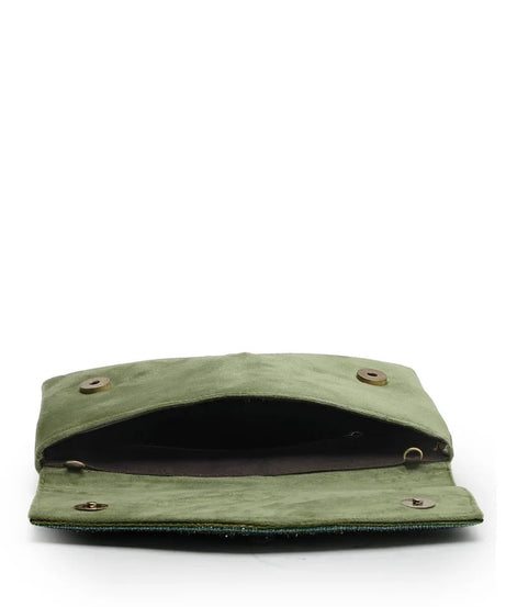 Adorn Embellished Suede Clutch