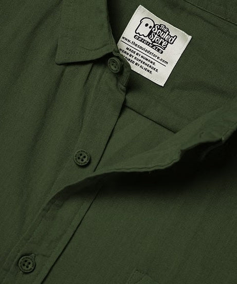 Ivy Green Cotton Linen Shirts