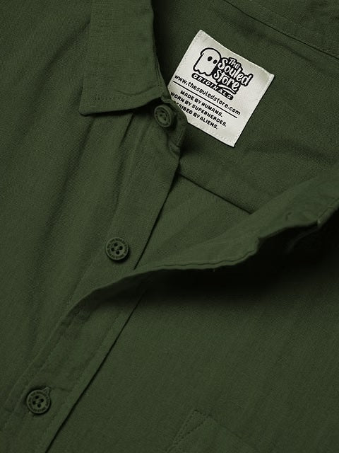 Ivy Green Cotton Linen Shirts