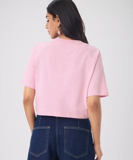 Lilo & Stitch Who Cares Women Oversized Cropped T-Shirts