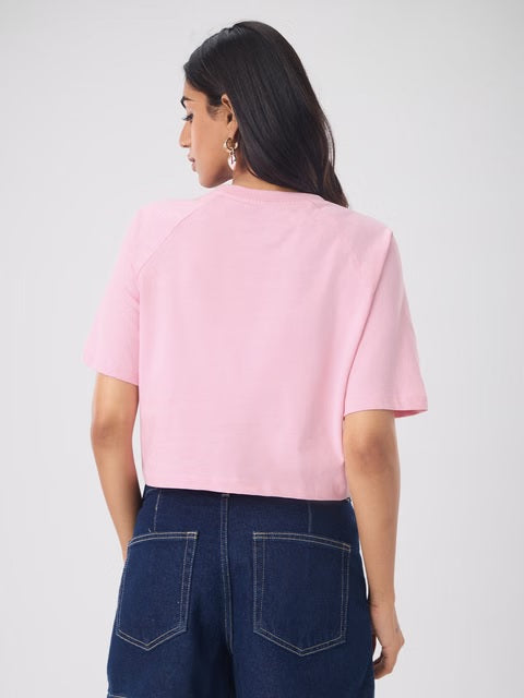 Lilo & Stitch Who Cares Women Oversized Cropped T-Shirts