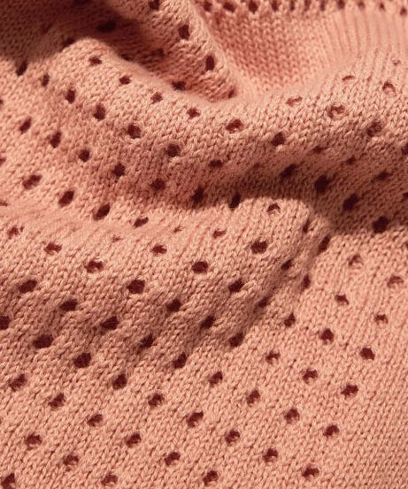 Open Knit Peach Women Boyfriend Shirts