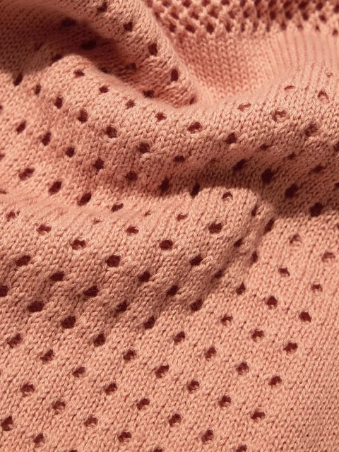 Open Knit Peach Women Boyfriend Shirts