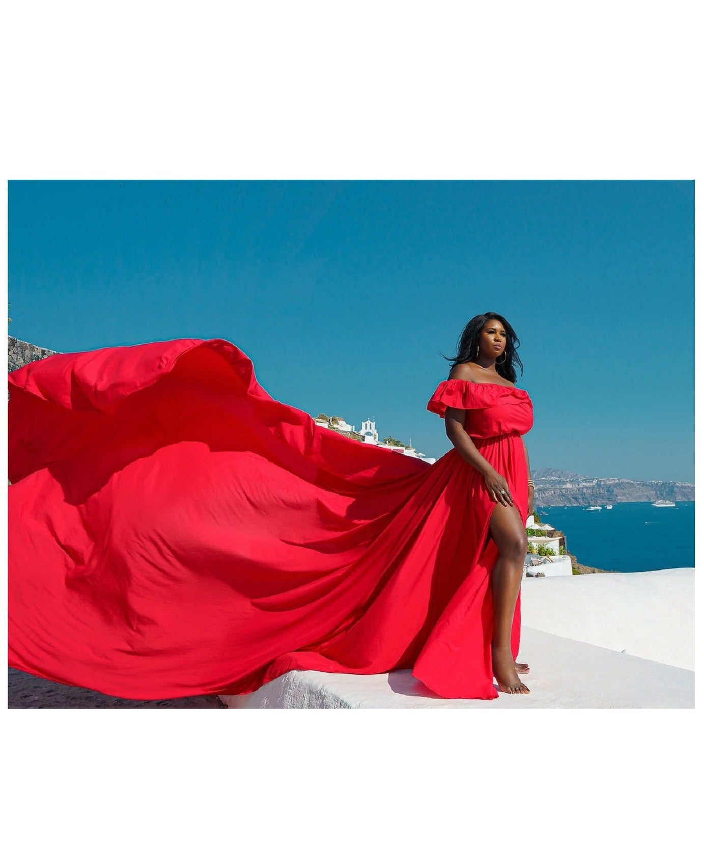 Long Flying Satin Dress For Photoshoot, Dress for Wedding