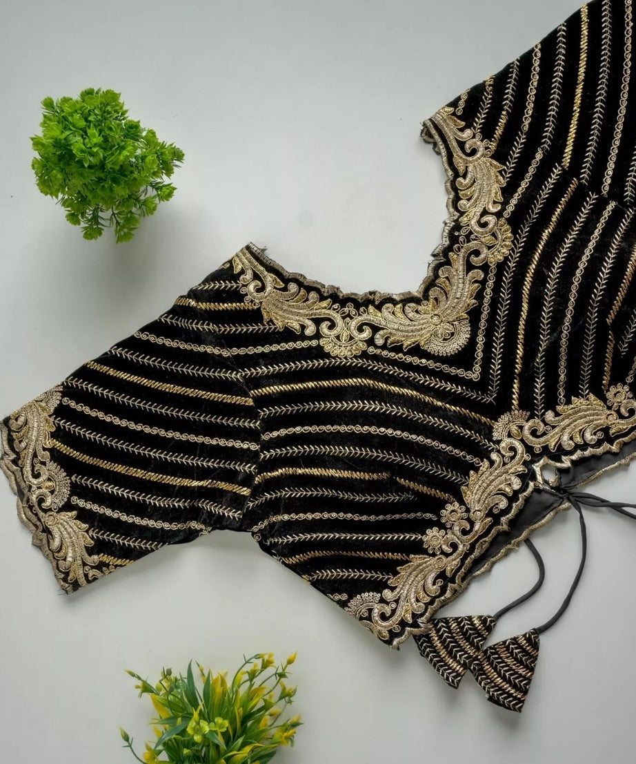 New Stylish Classic Full Stitched Taffeta Silk Blouse & Choli