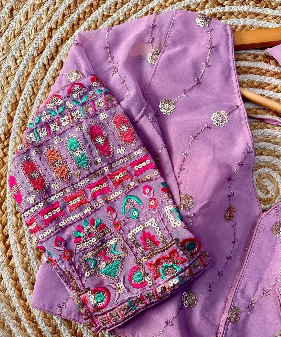 Full Stitched Milan Georgette Fancy Designer Traditional Look Blouse Choli