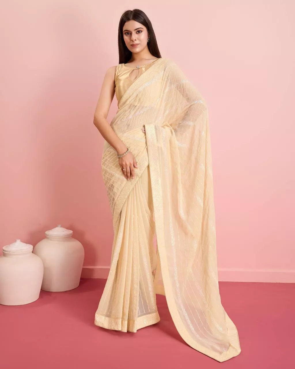 New Indian Georgette Saree,Indian Wedding Claasic Sari