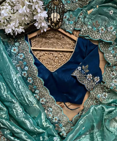 Party Wedding Wear Stylish Crunchy Silk Saree,Traditional Festival Sari