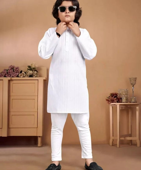 Designer Wedding Wear Pure Cotton Kurta Pajama Set For Kid's & Boy's