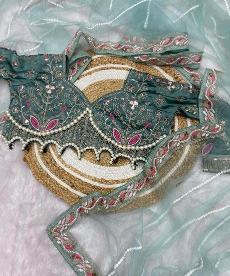 Heavy Soft Net With Embroidery And Sequence Work wedding Party wear Saree And Blouse 11-KK