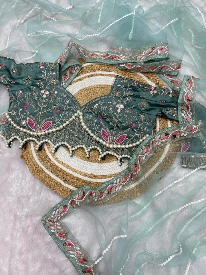 Heavy Soft Net With Embroidery And Sequence Work wedding Party wear Saree And Blouse 11-KK