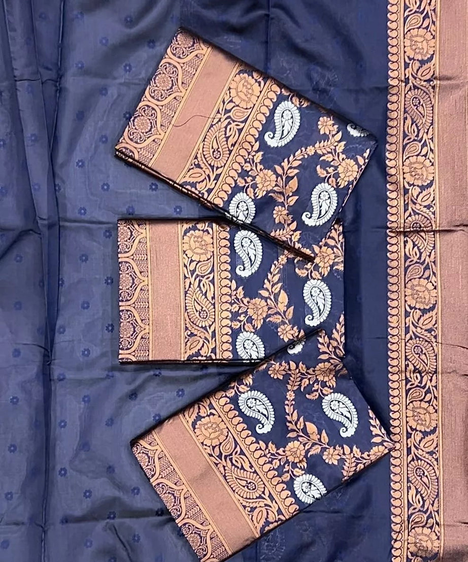 Classic Wear Soft Lichi Silk Saree,Party Wedding Indian Sari With Blouse