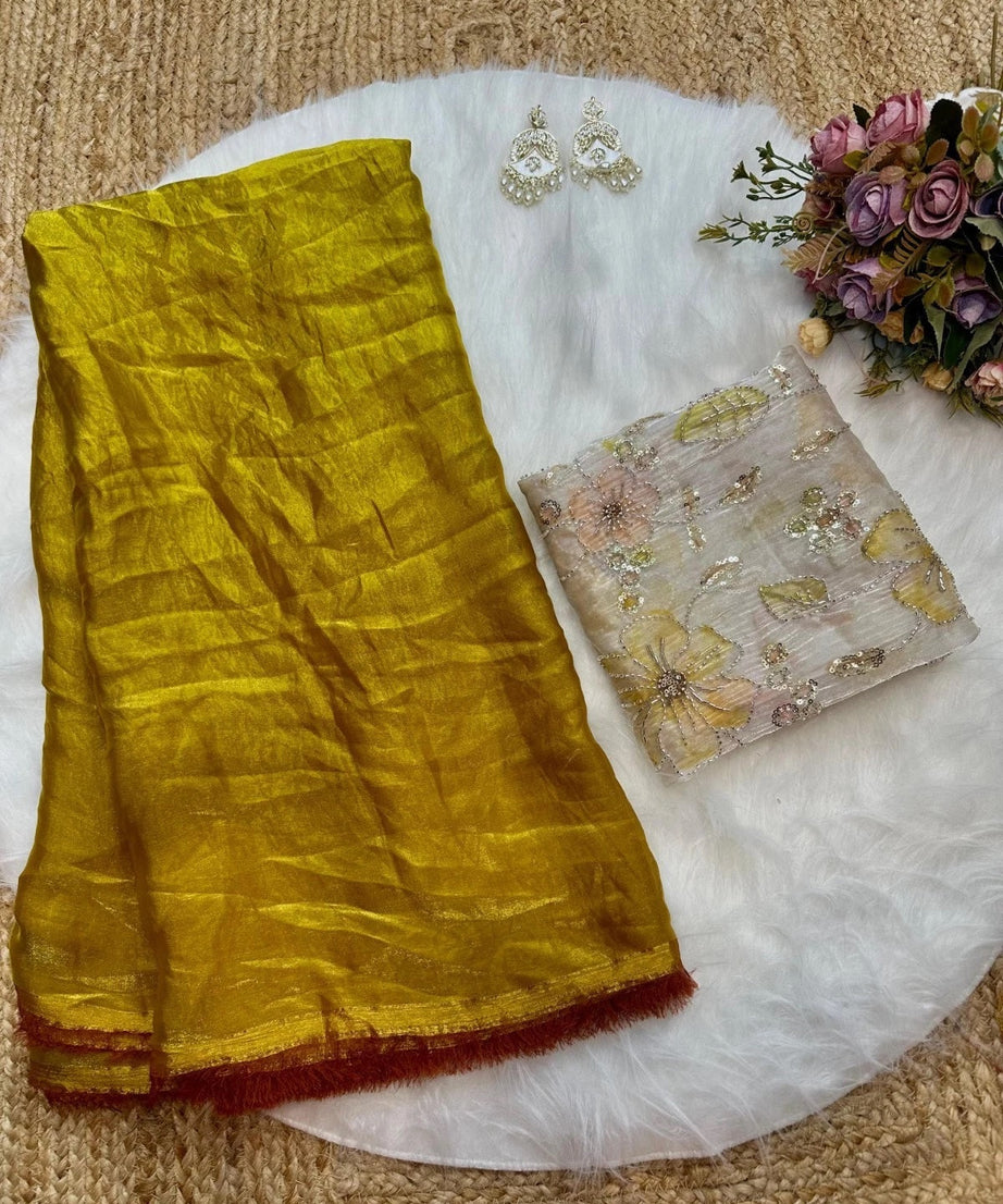 Soft Tebi Silk With Digital Print Saree, Traditional Wear Sari With Blouse