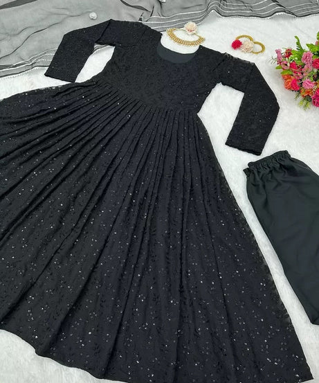 Designer Festival Wear Full Stitched Faux Georgette Top Pant Dupatta