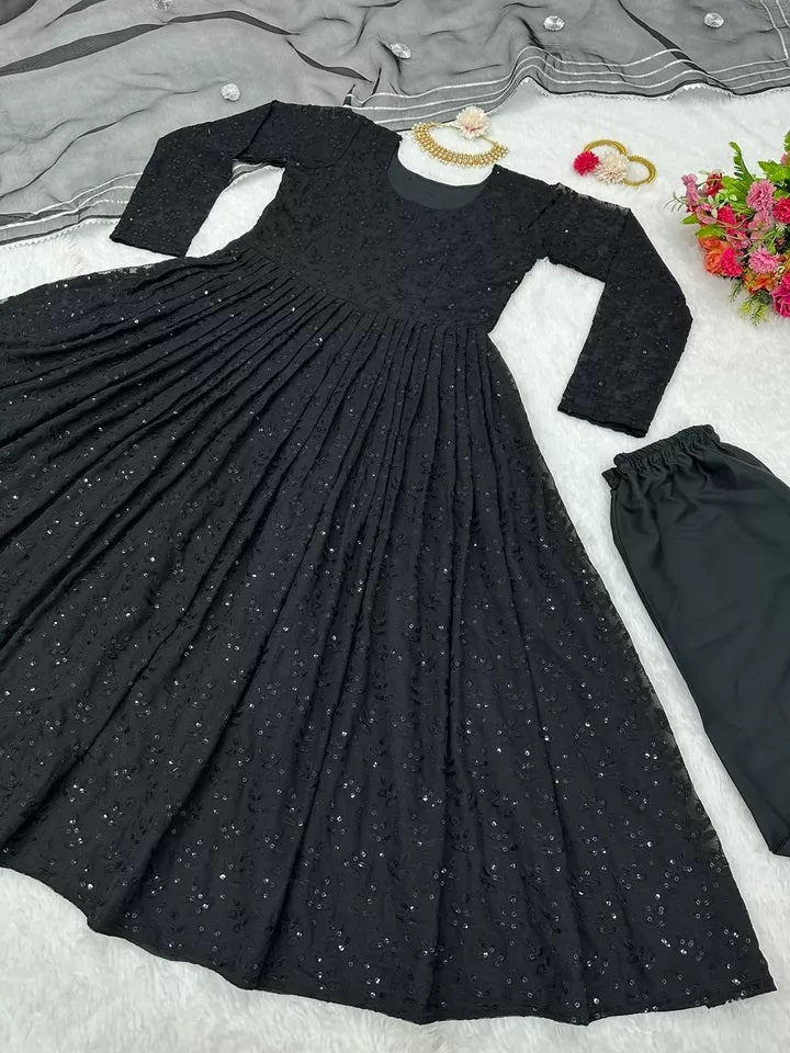 Designer Festival Wear Full Stitched Faux Georgette Top Pant Dupatta