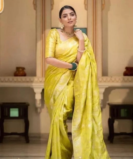 Soft Lichi Silk Indian Party Wear Sari With Blouse