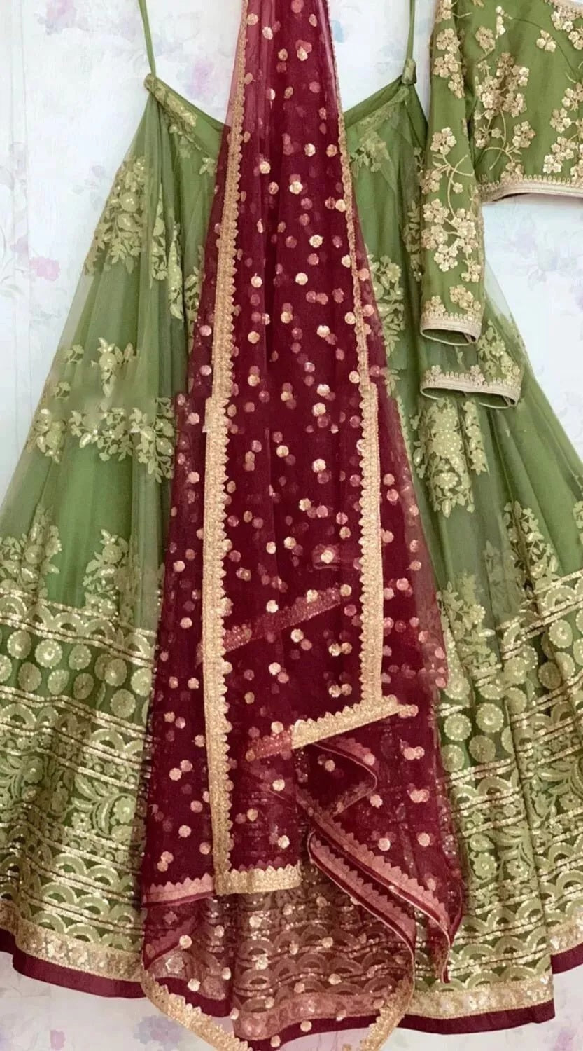 Indian Wedding Ethnic Net With Sequence Work  Lehenga Choli  & Blouse
