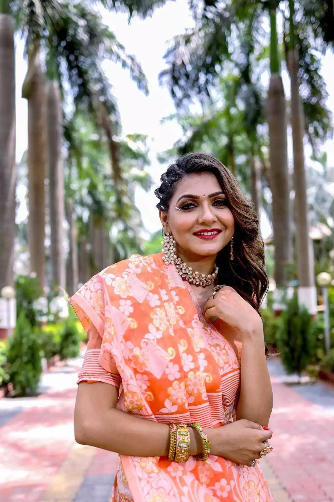 Soft Cotton Jamdani With Gold Zari Weaving Work  Sari & Blouse