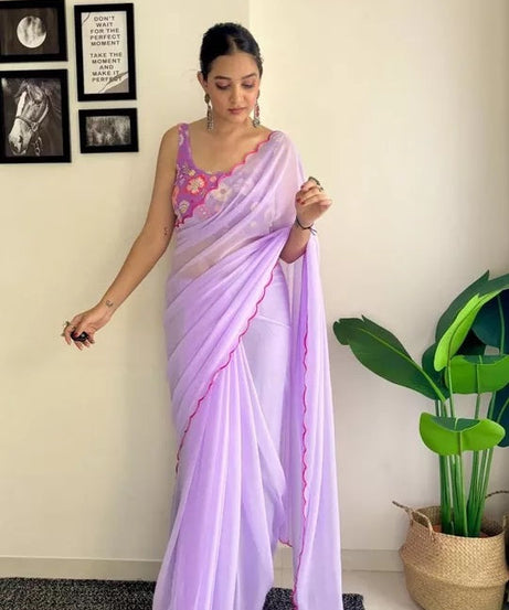 Soft Georgette Silk Saree With Blouse