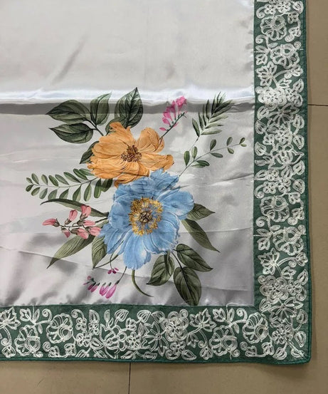 Women's Party Stylish Ultra Satin Silk Saree,Festival Wedding Sari Blouse