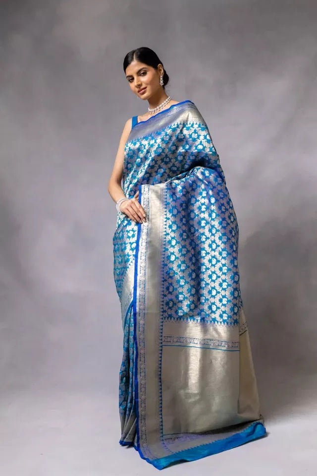 Banarasi Soft Silk Sari With Blouse